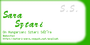 sara sztari business card